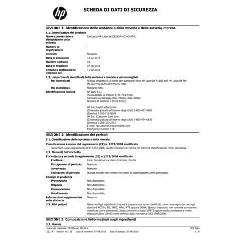 Toner 85A HP nero  Conf. 2 - CE285AD